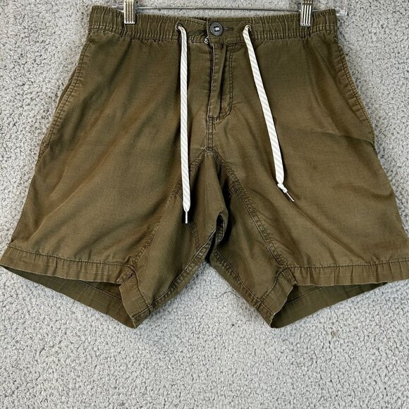 Vuori Shorts Size XS Green Ripstop Logo Stretch Drawstring Outdoor Hiking 28" - Picture 1 of 6